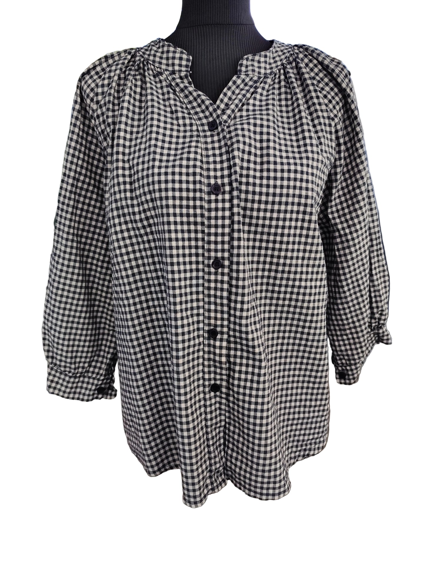 Blouse Gingham "Dolce Vita" – Fabriquée en Italie