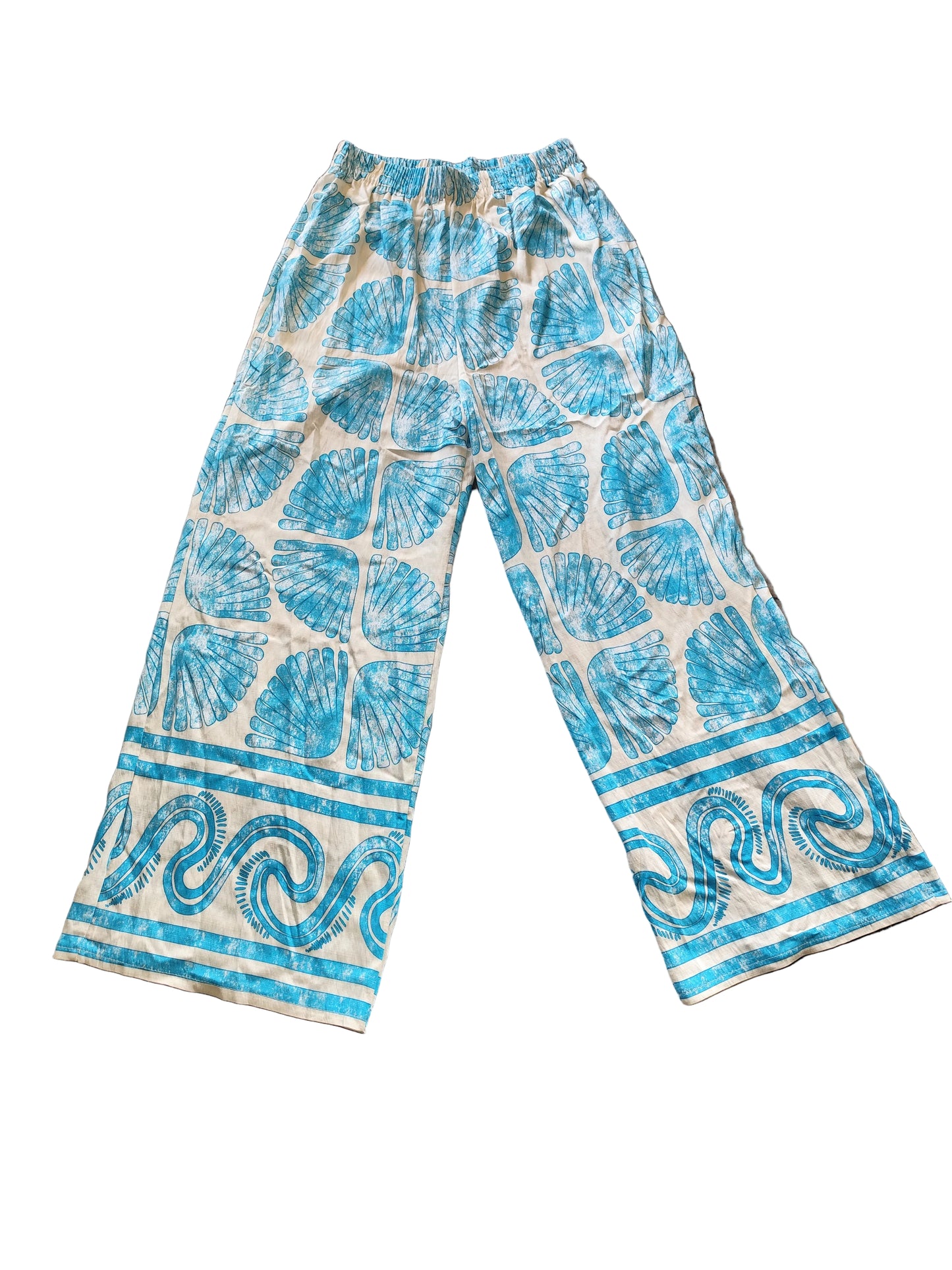 Pantalon Large Imprimé "Coquillages" - Style Bohème Chic