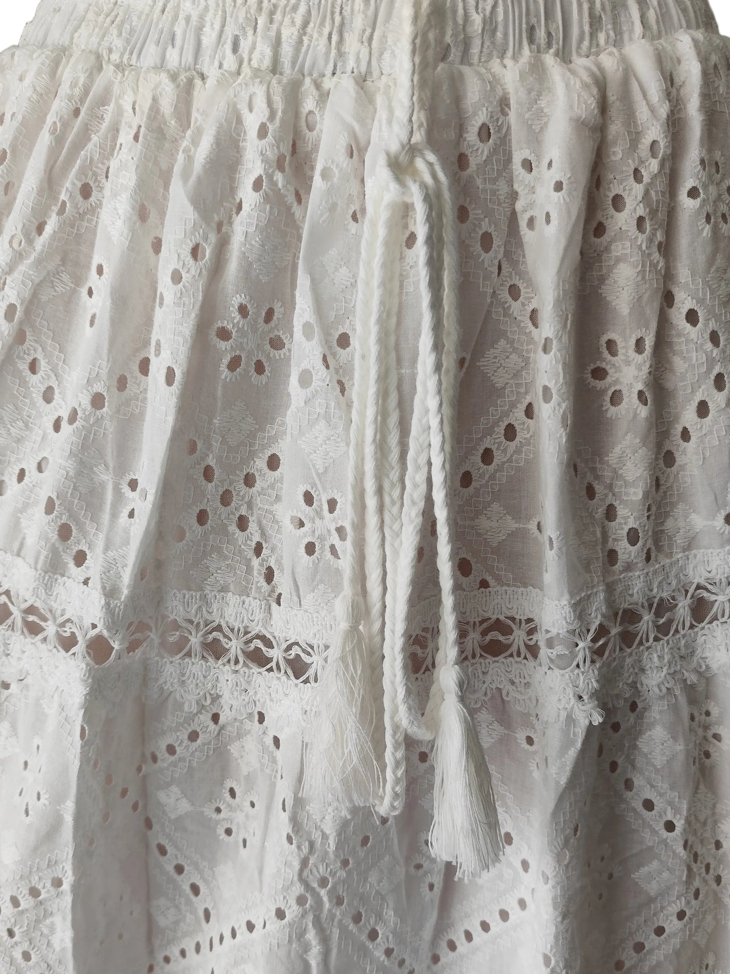 Jupe Longue Bohème en Broderie Anglaise – 100% Coton