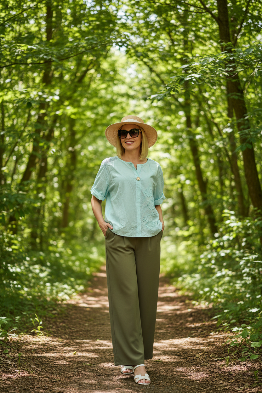 Ange - Mint Blouse Forest