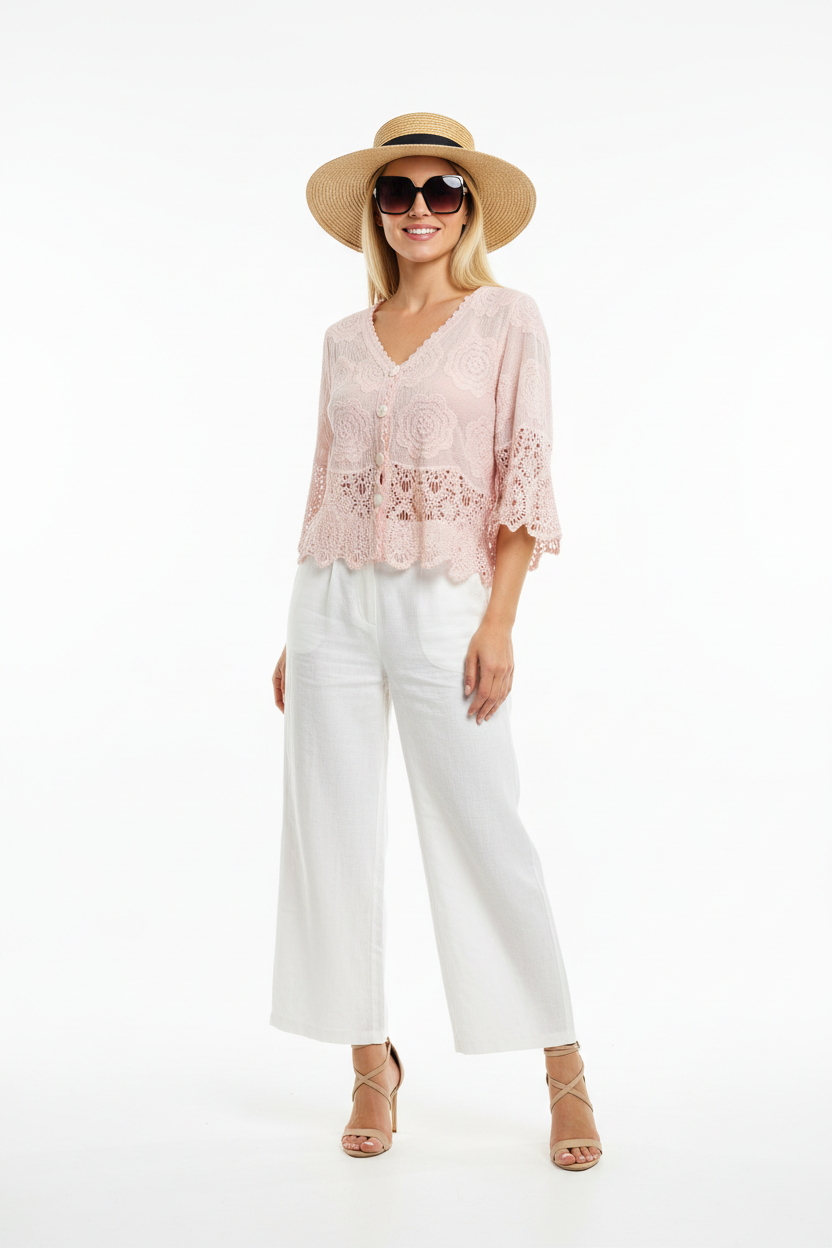 Ange - Pink Lace Top Studio