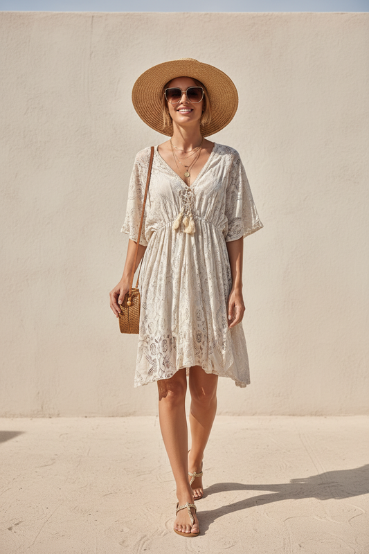 Ange – Robe Courte Dentelle Bohème