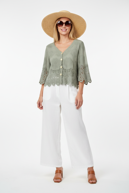 Ange - Sage Lace Top Studio