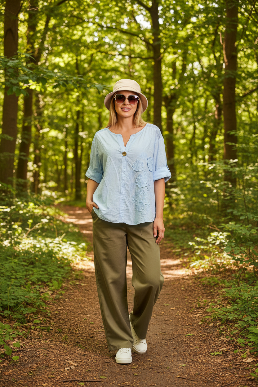 Ange - Sky Blue Blouse Forest