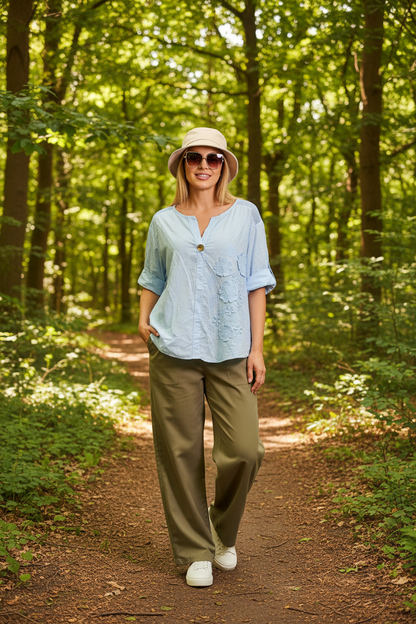 Ange - Sky Blue Blouse Forest