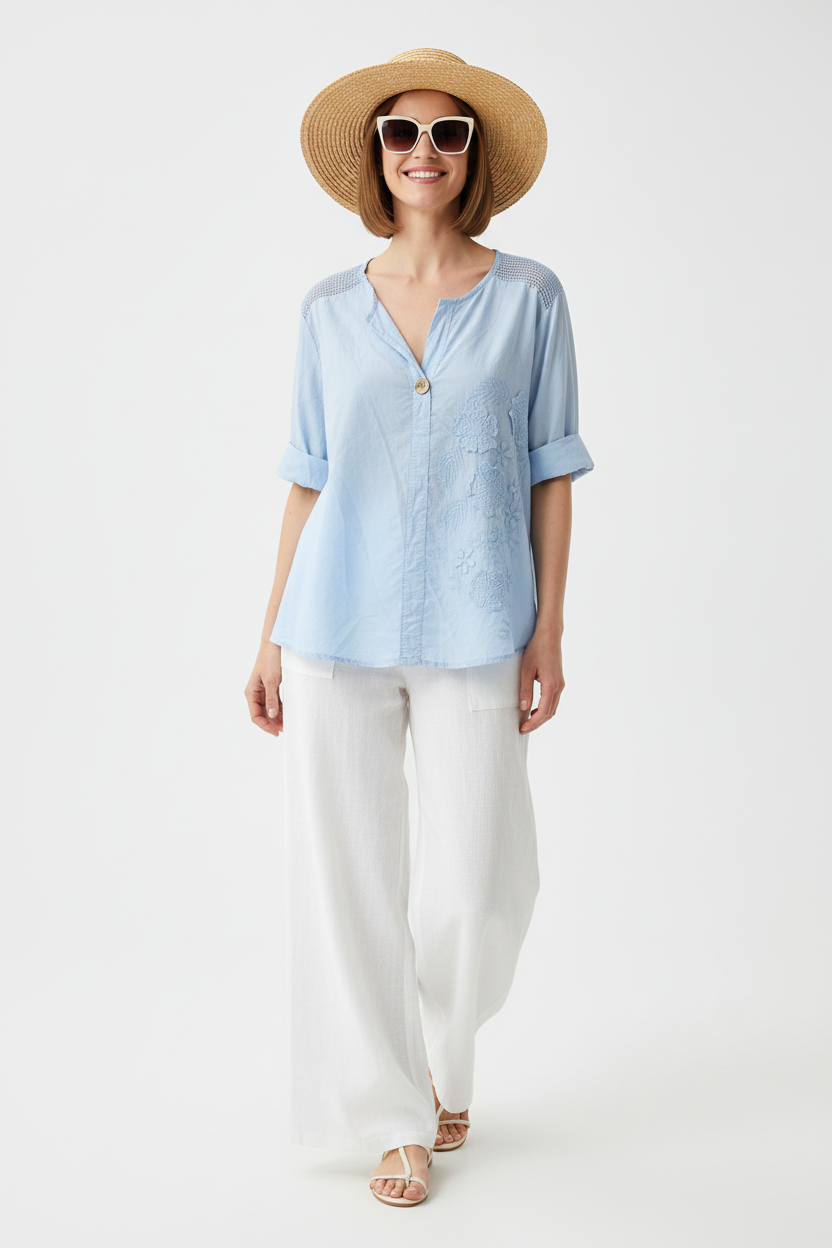Ange - Sky Blue Blouse Studio
