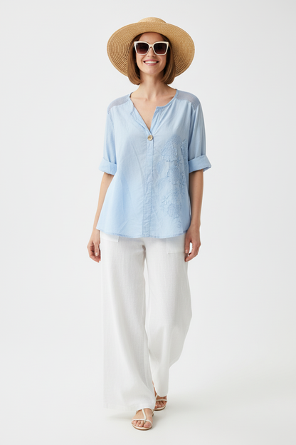 Ange - Sky Blue Blouse Studio