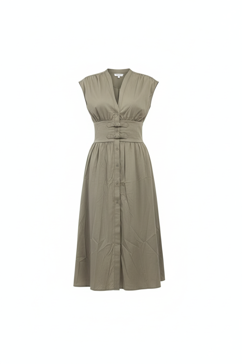 Ghost mannequin olive dress