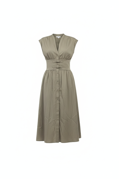 Ghost mannequin olive dress