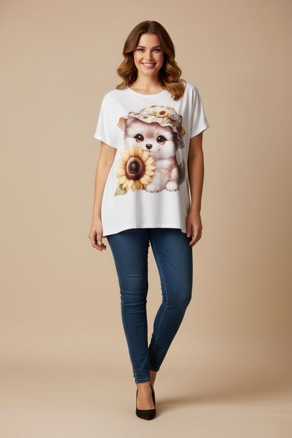 Köpekli T-shirt & Jeans Kombin