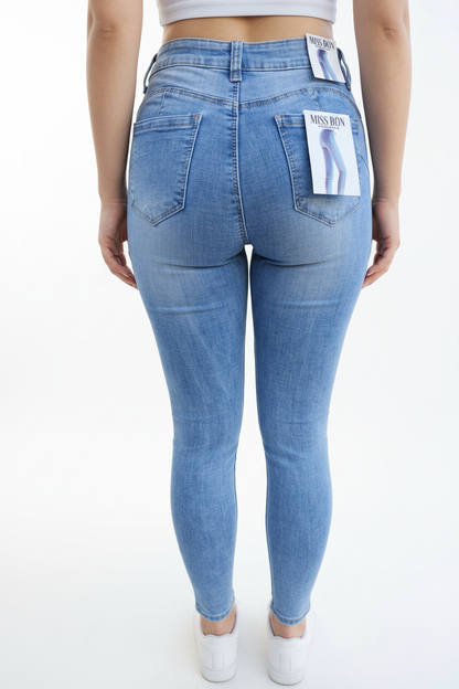 Light Blue Skinny Jeans - Studio White Background