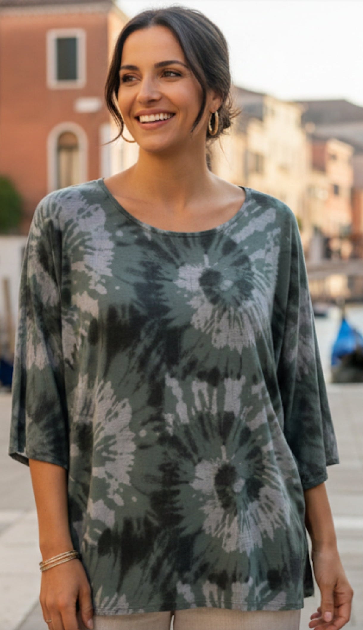 T-shirt Oversize à Motif Tie & Dye - Style Bohème Chic