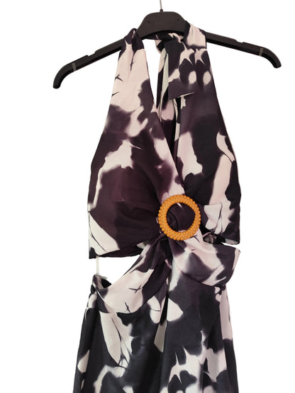 Robe d’Été Dos Nu - Imprimé Floral Abstrait