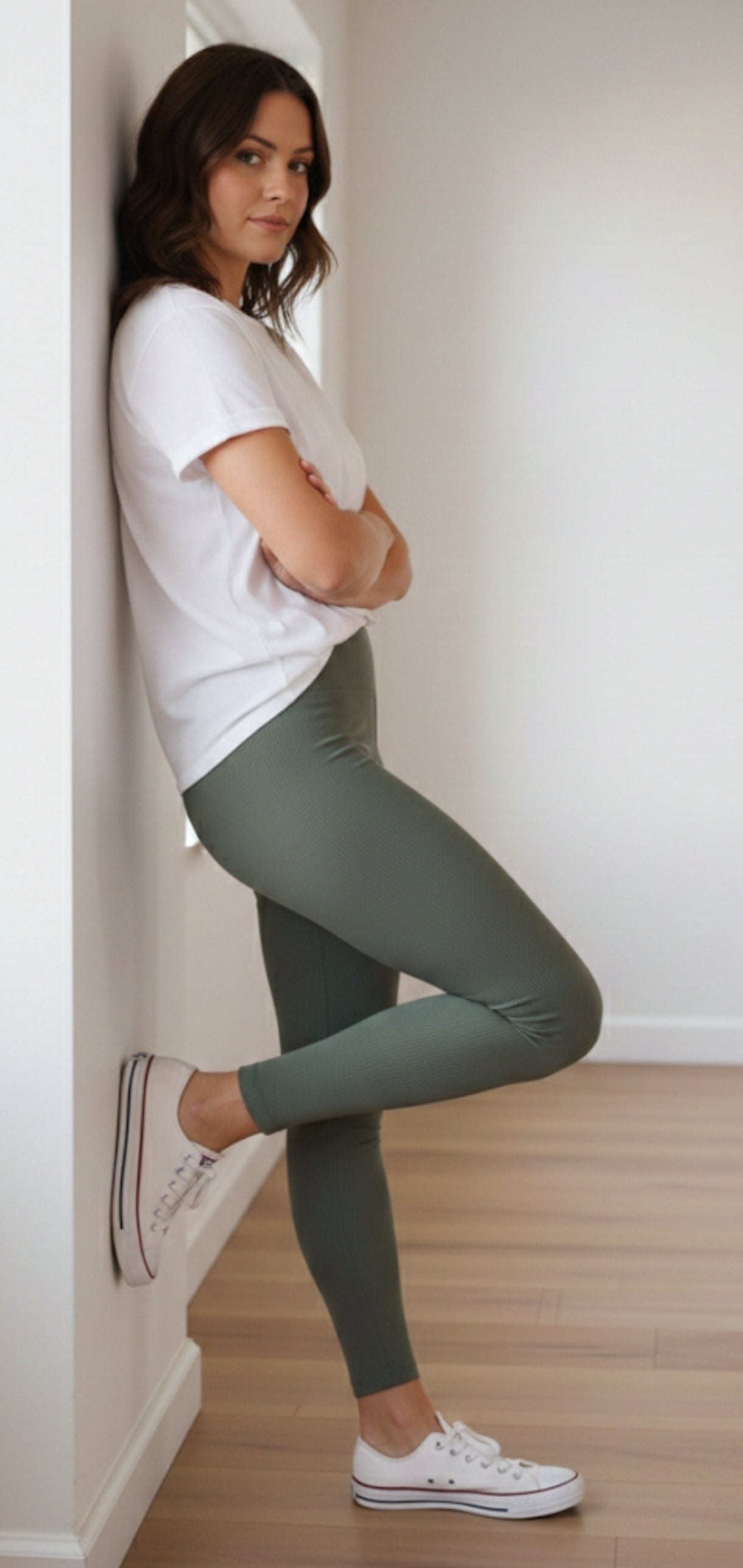 Leggings côtelé taille haute