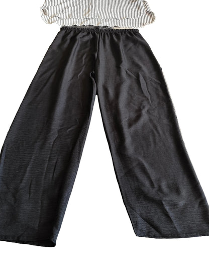 Ensemble Tunique Rayée & Pantalon Large – Élégance & Confort!