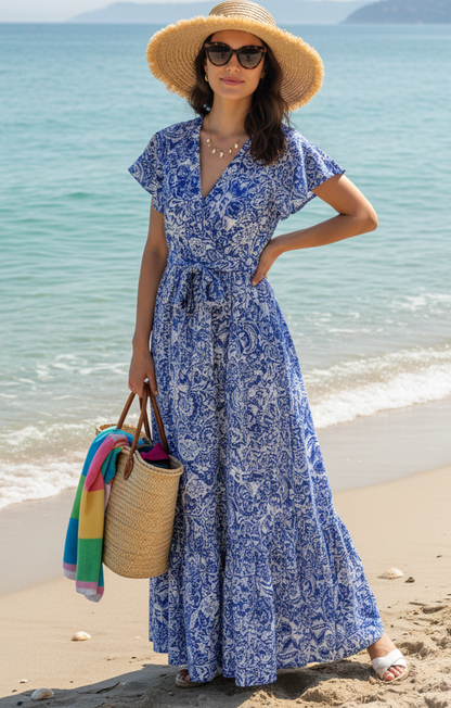 Robe Maxi Bohème à Imprimé Floral – Élégance et Fluidité