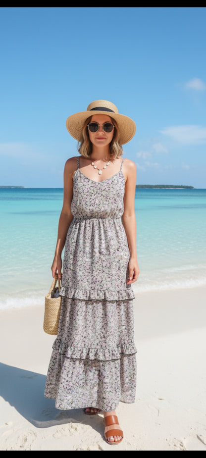 Robe longue bohème à fleurs – L'incontournable de vos journées ensoleillées ☀️