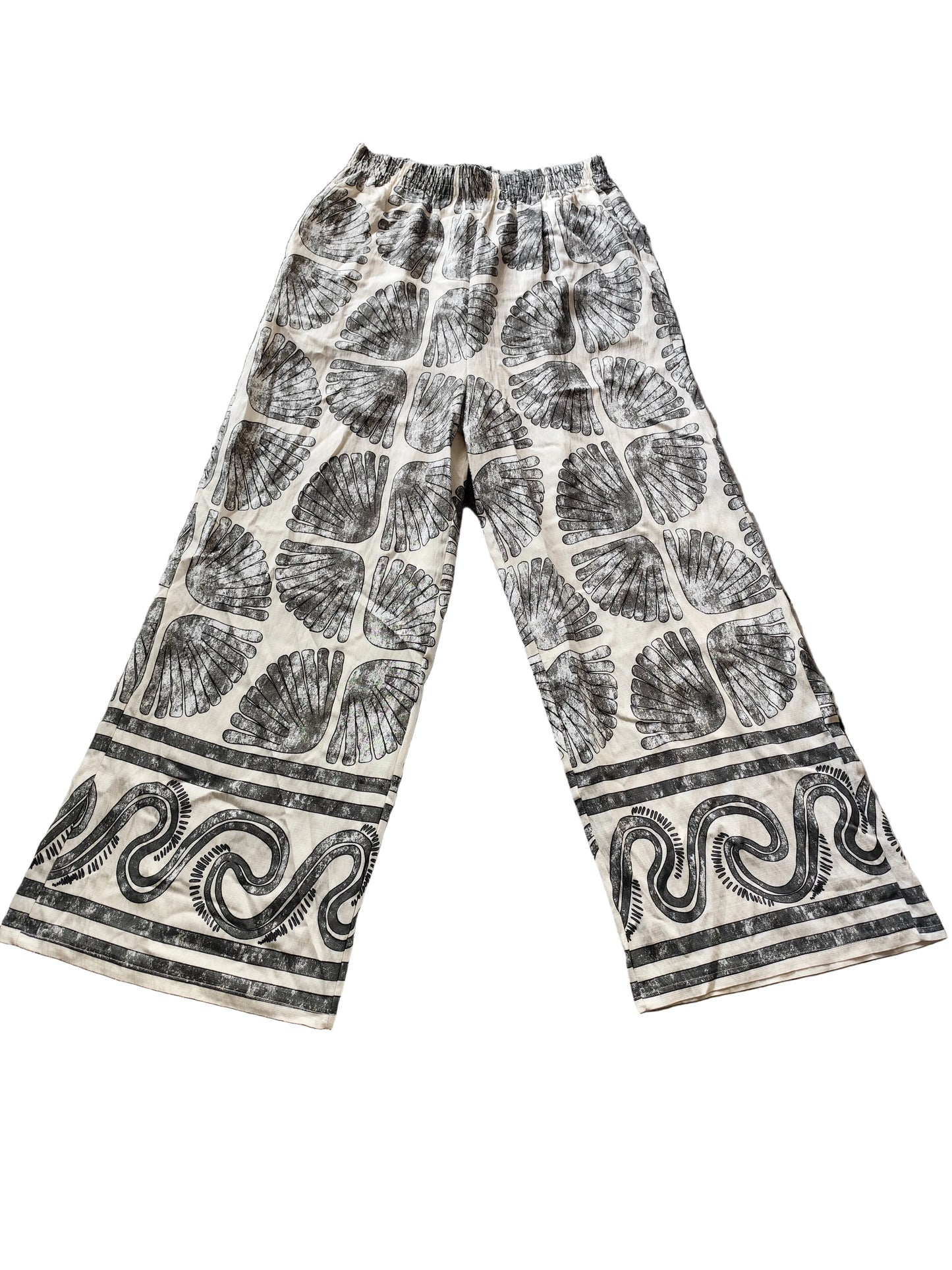 Pantalon Large Imprimé "Coquillages" - Style Bohème Chic