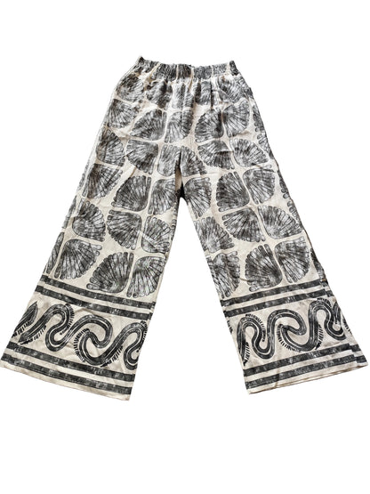 Pantalon Large Imprimé "Coquillages" - Style Bohème Chic