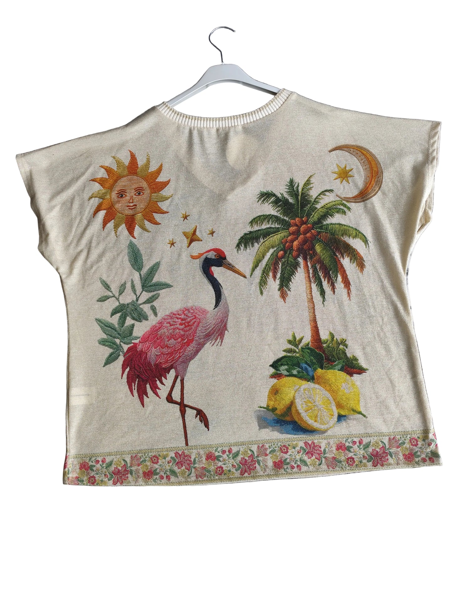 T-shirt Artistique "Miss Azur Paris" – Inspiration Tropicale & Frida, fabrique en Italie