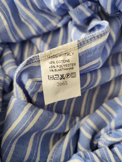Pantalon Large Fluide à Rayures – Élégance Méditerranéenne