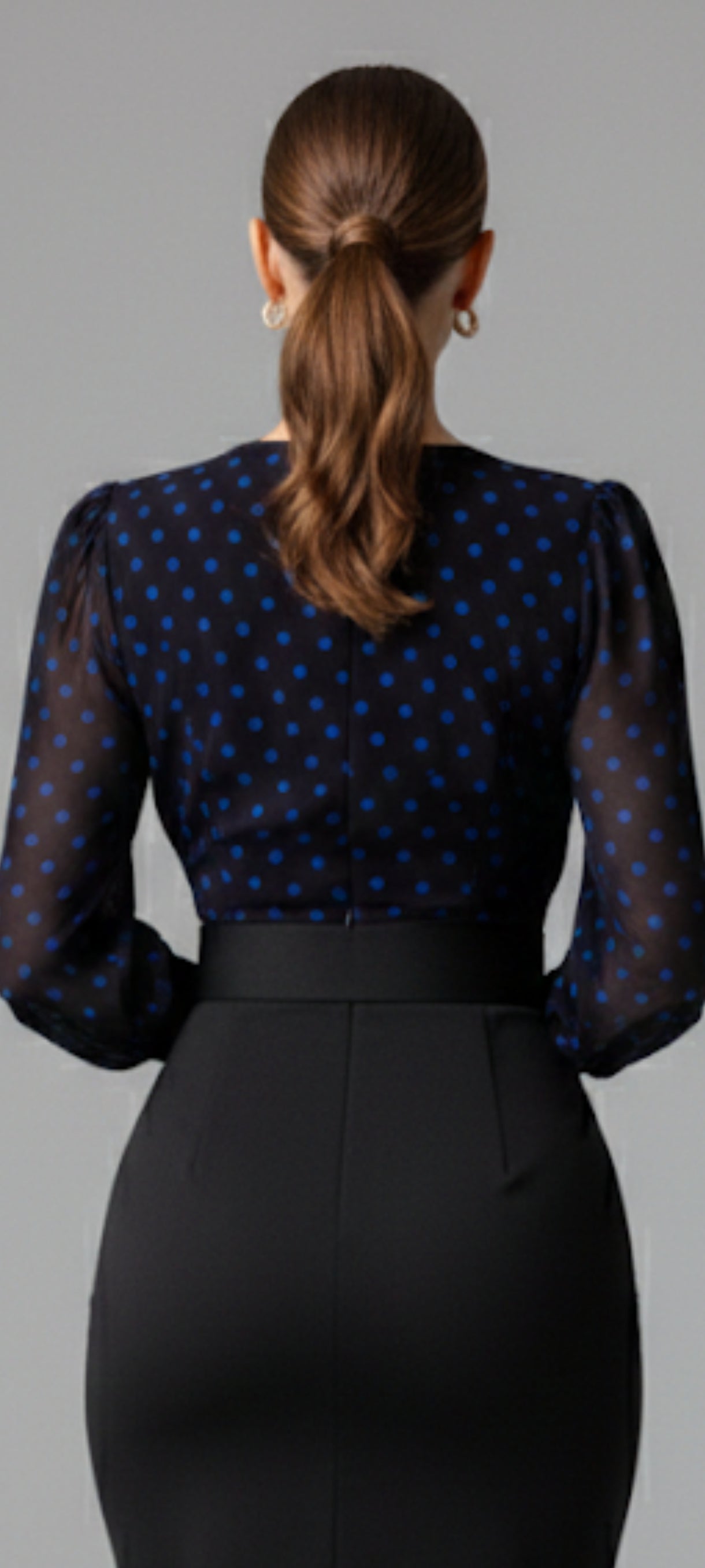 Robe Midi 2-en-1 : Élégance Polka Dot & Coupe Crayon