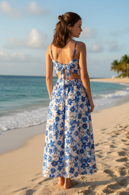 Robe Longue Estivale à Imprimé Floral – Élégance et Fluidité