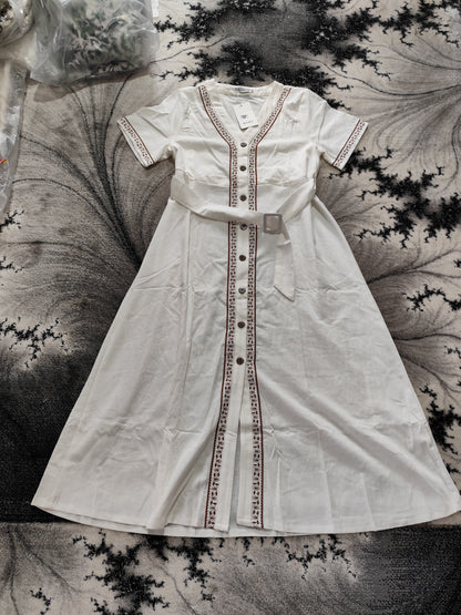 Robe Longue de Style Bohème-Chic – Mélange Lin & Viscose"(DD02)"
