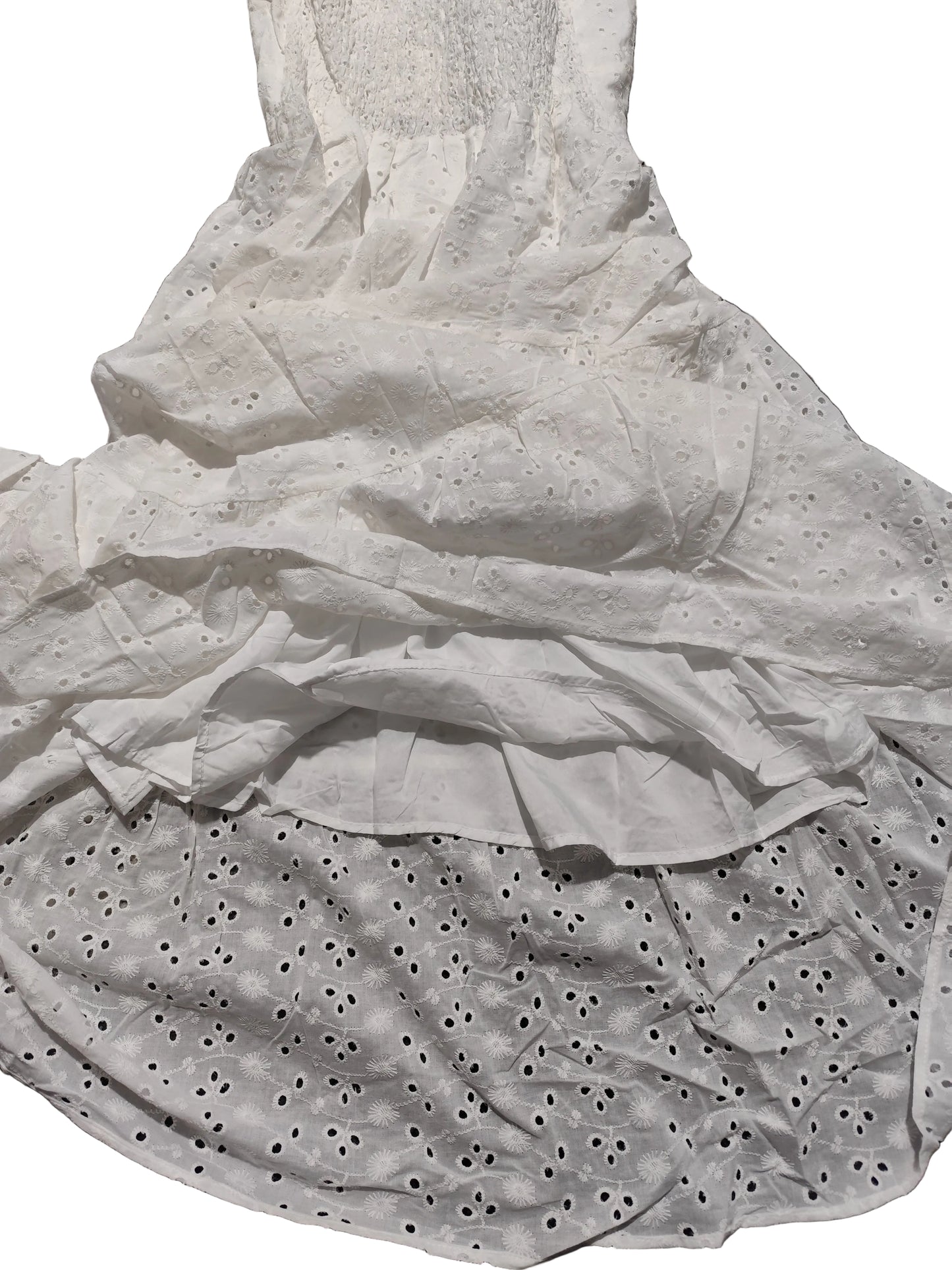 Robe Longue en Broderie Anglaise – Blancheur Éclatante(MY-58)