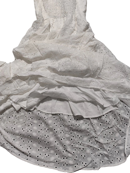 Robe Longue en Broderie Anglaise – Blancheur Éclatante(MY-58)