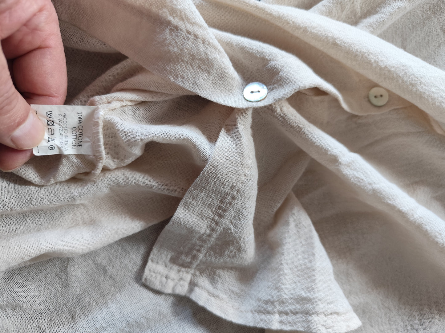 Blouse élégant en pur coton italien - Détails en dentelle