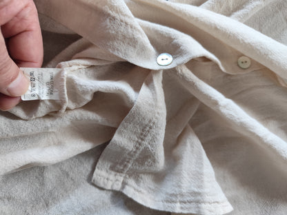 Blouse élégant en pur coton italien - Détails en dentelle