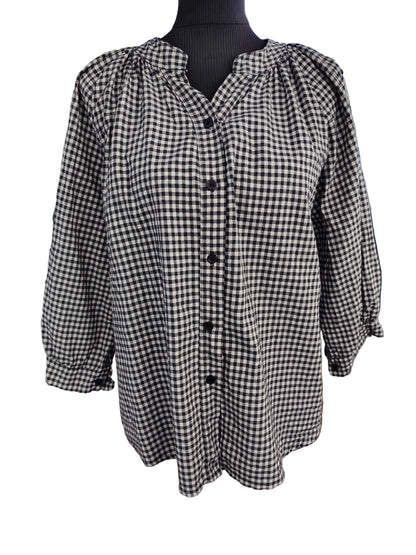 Blouse Gingham "Dolce Vita" – Fabriquée en Italie