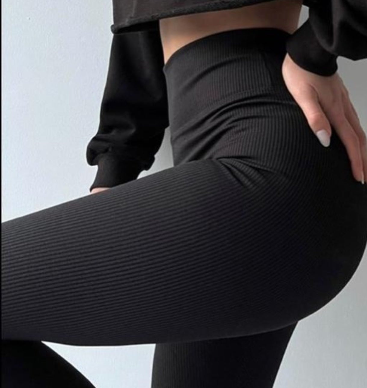 Leggings côtelé taille haute