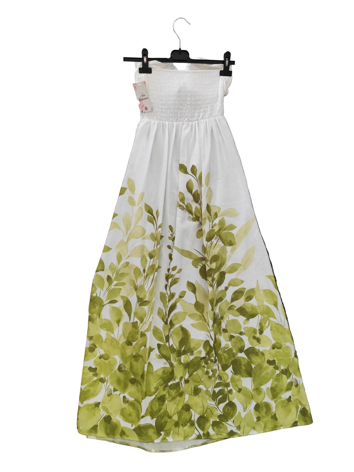 Robe longue estivale à motifs feuillages – Élégante et légère