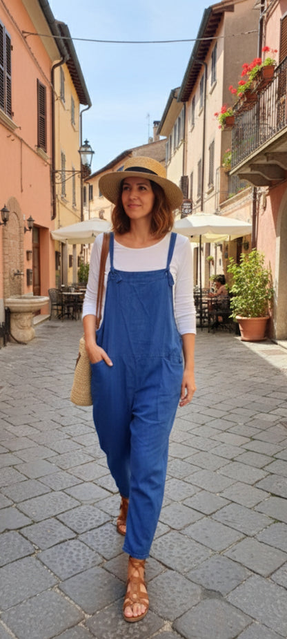 🌟 Salopette en Coton – Style Bohème & Confort (Taille Unique grand taille)