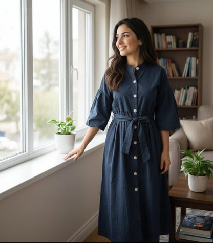 Robe longue élégante en coton