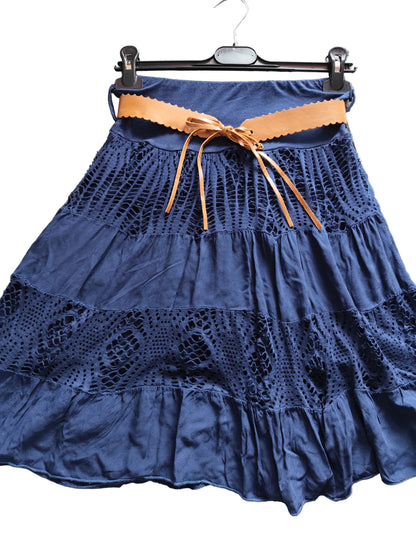 Jupe Courte Bohème "Moda Italia" – Avec Ceinture
