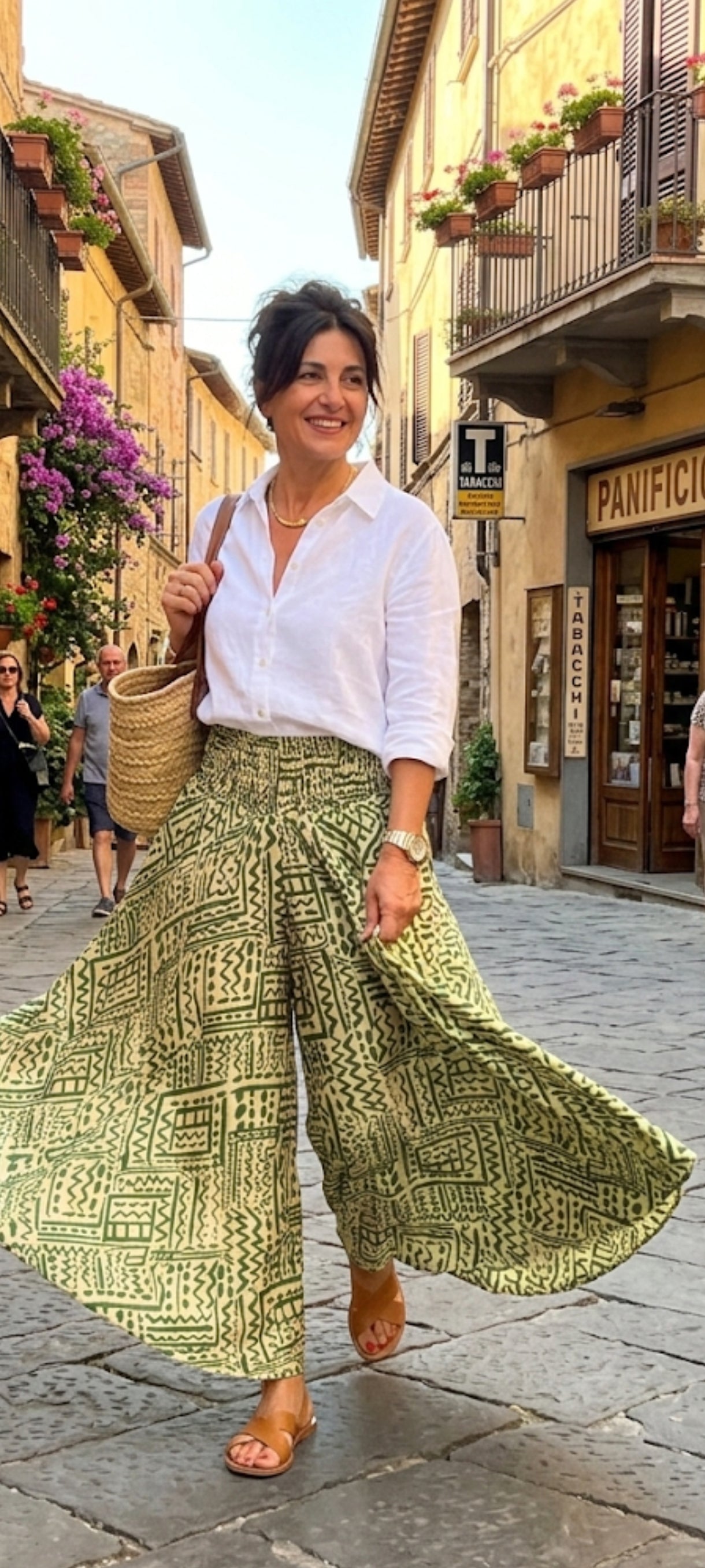🌟 Pantalon Palazzo en Soie d'Art (Art Silk) – Élégance & Confort