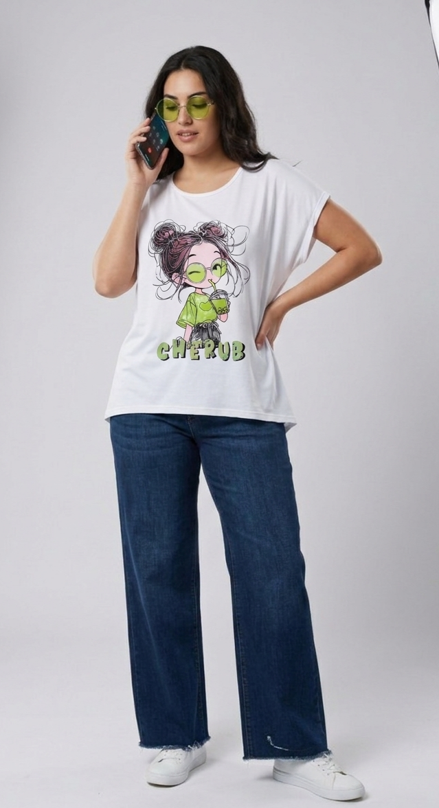 🌟 T-Shirt Graphique "Chic & Relax" – Fabriqué en Italie
