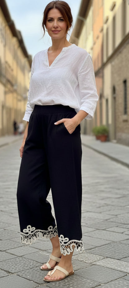 Pantalon large bohème chic en 100% Coton