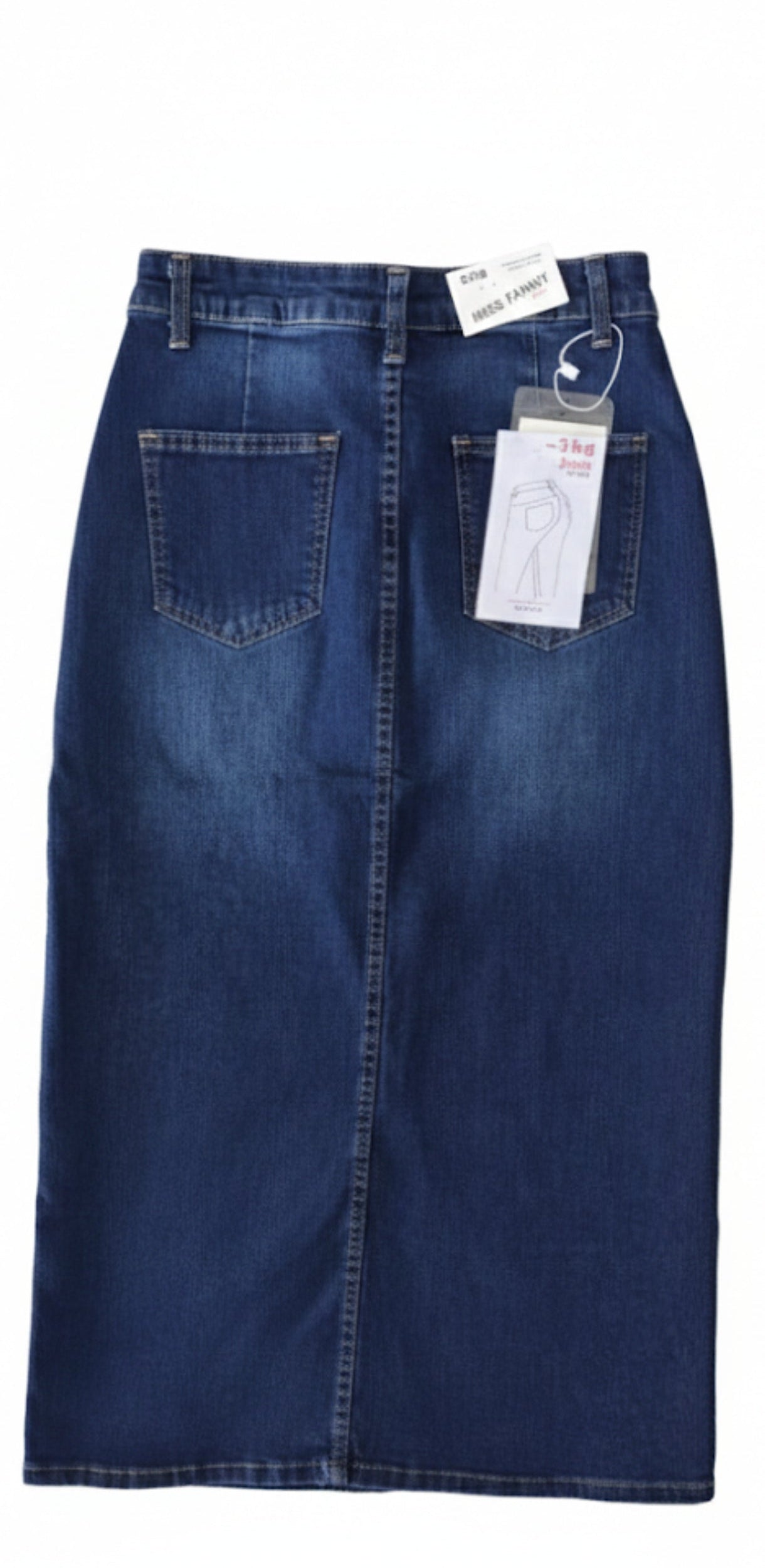 Jupe Longue en Jean Denim Brut - Coupe Droite avec Fente