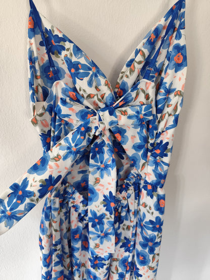 Robe Longue Estivale à Imprimé Floral – Élégance et Fluidité