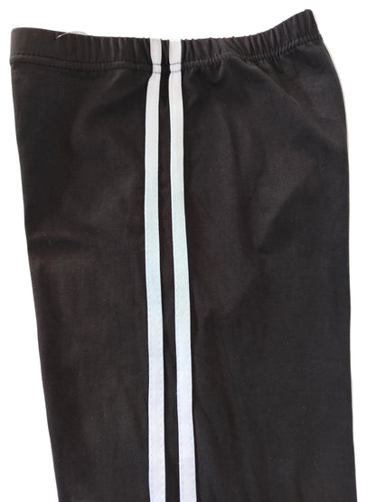 Legging Sport & Lifestyle – Noir à Bandes Latérales Blanches ✨