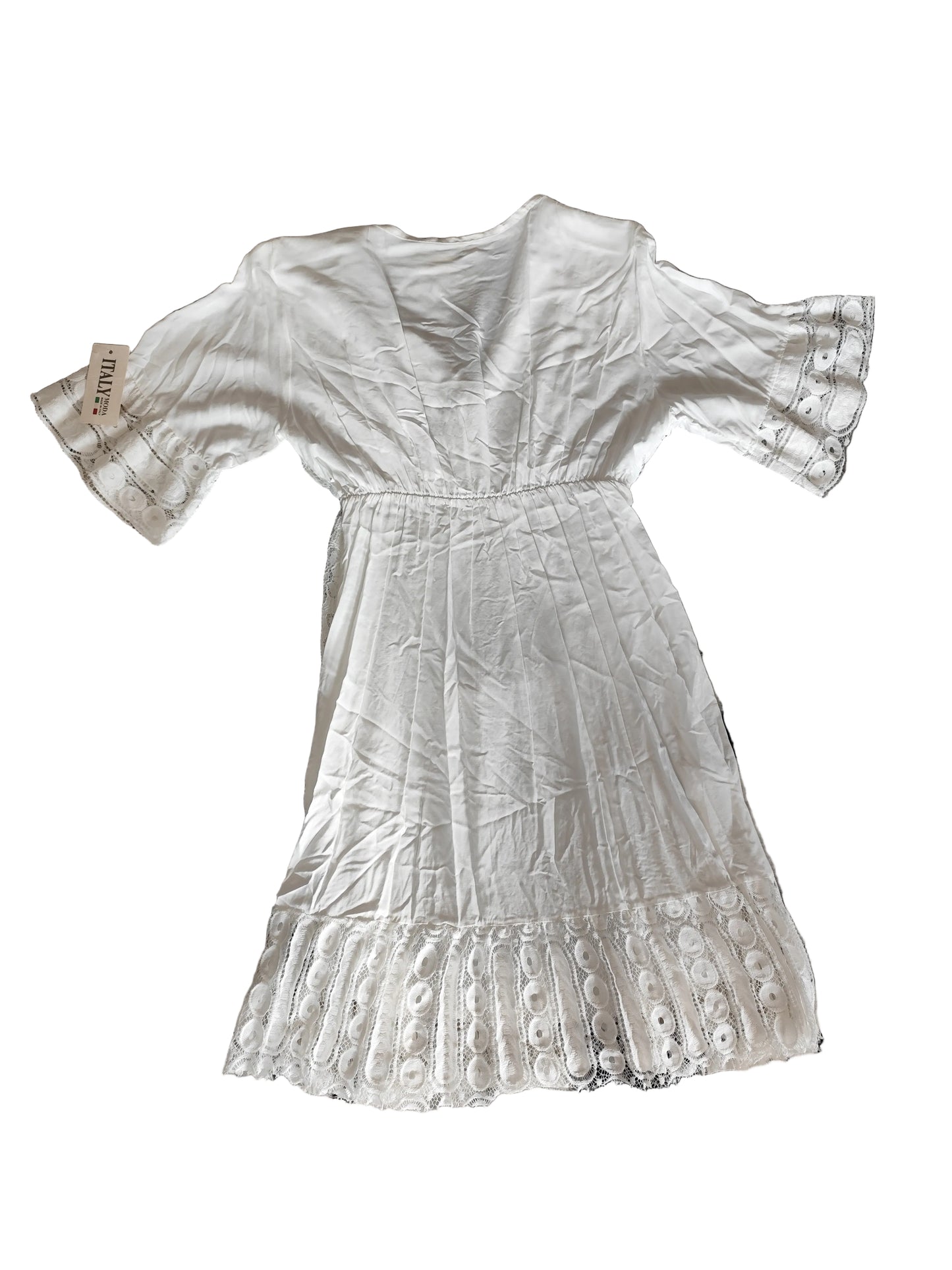 👗 Robe de Plage Bohème en Dentelle Blanche - Style Italien