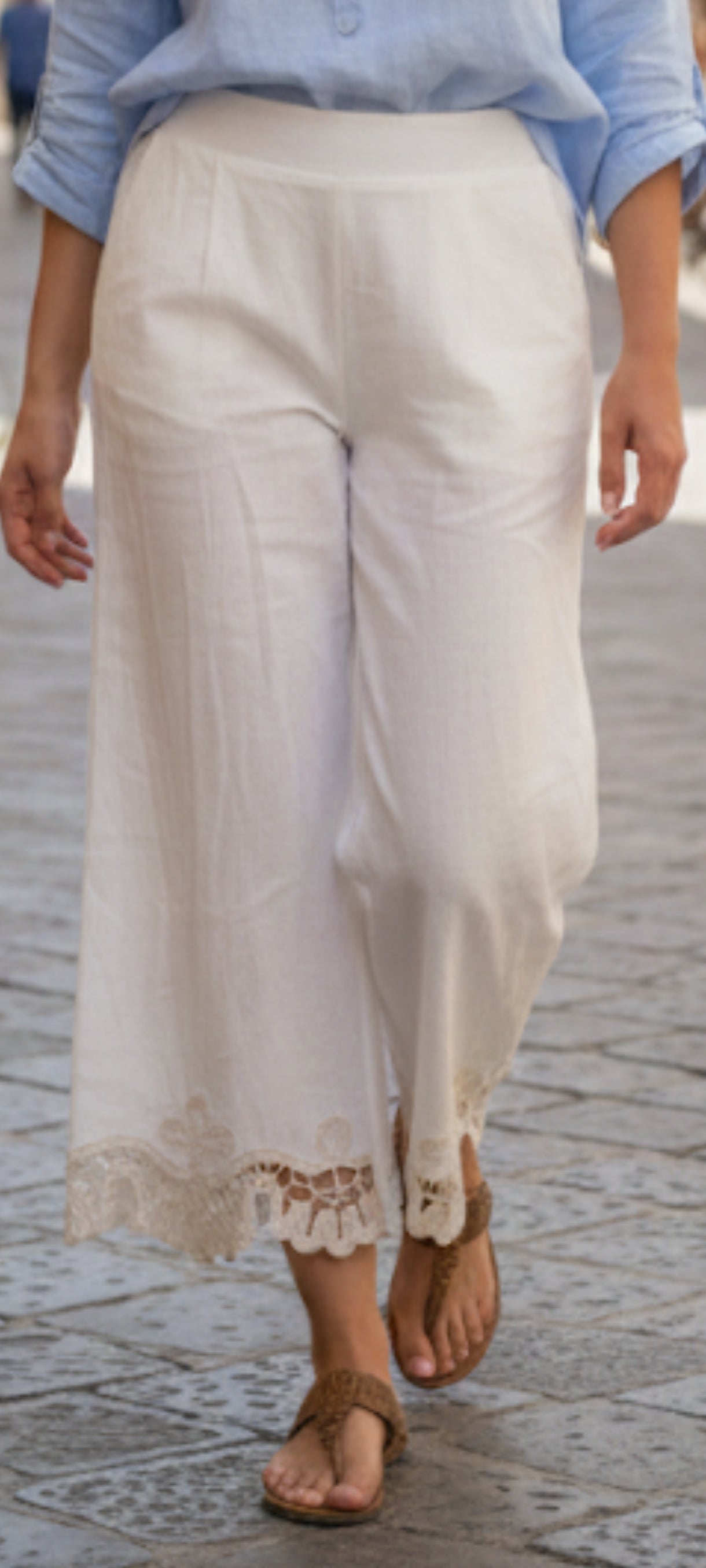 Pantalon large bohème chic en 100% Coton