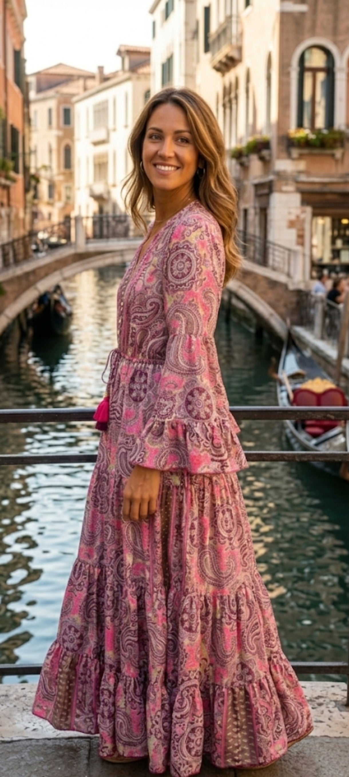 🌸 Magnifique Robe Longue Style Bohème(SOIE ARTIFICIELLE)