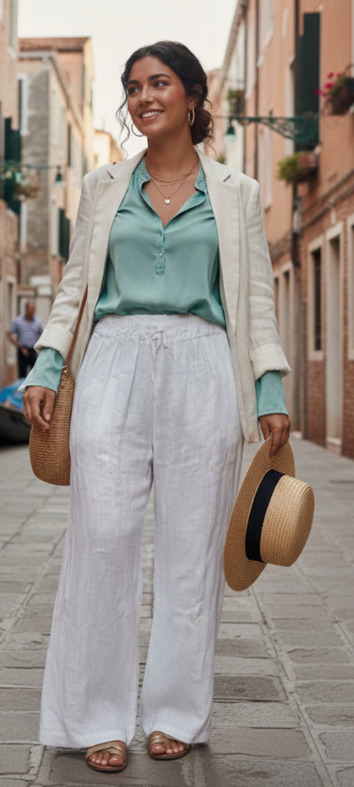 Pantalon large bohème chic en coton – Idéal pour l'été