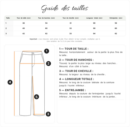 Pantalon large bohème chic en 100% Coton