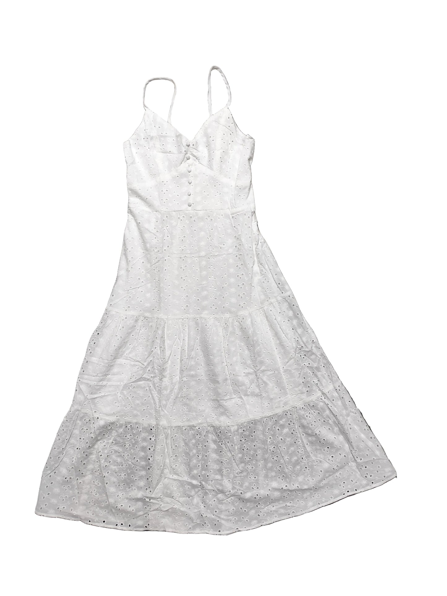 Robe Longue en Broderie Anglaise – Blancheur Éclatante(MY-58)